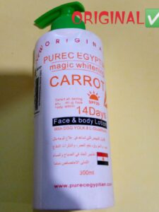 purec egyptian magic whitening carrot lotion